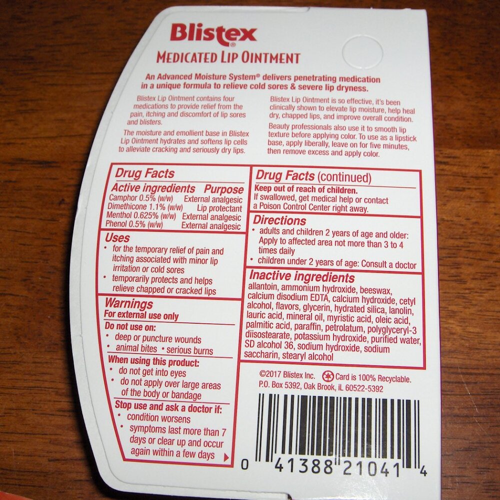 Blistex Medicated Ointment, 0.35 oz tubes, Lot 0f 6 - Picture 3 of 4